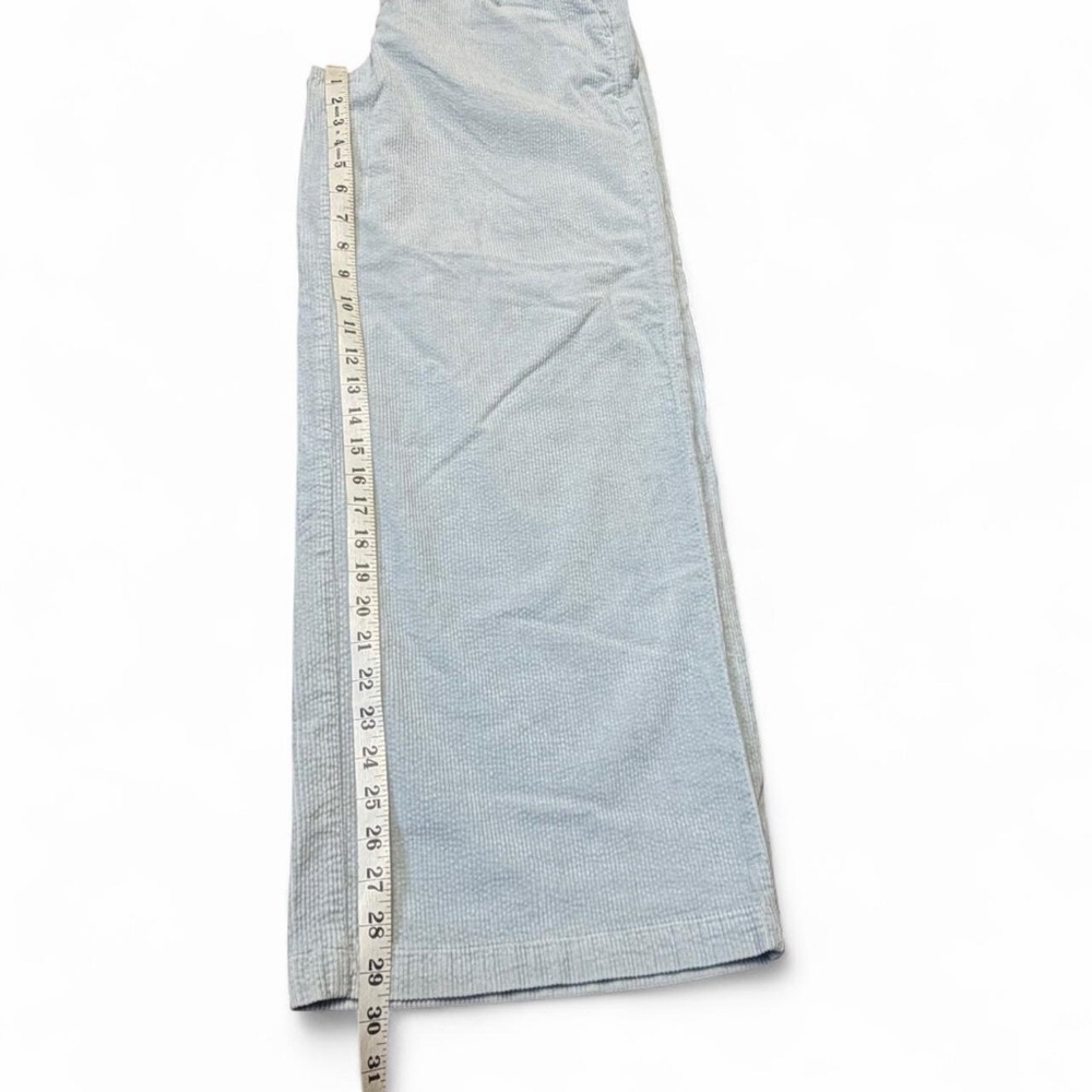 American Eagle Wide Leg Trouser Pants Womens 4 Light Blue Corduroy Baggy - Picture 7 of 13